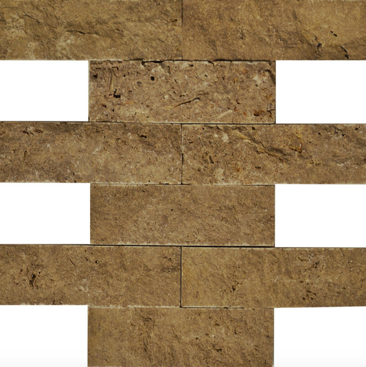 Noce Travertine Split Face 2x6