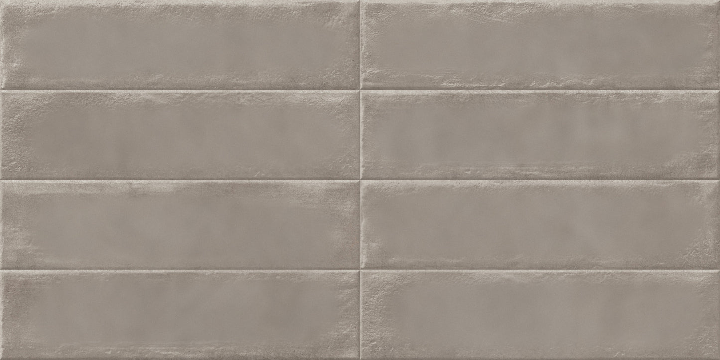 Medley Greige Glossy Brick 3”x12